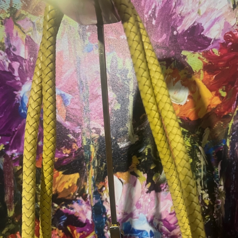 Brighton Floral Embroidered Leather Shoulder Bag in Yellow - Picture 5 of 5